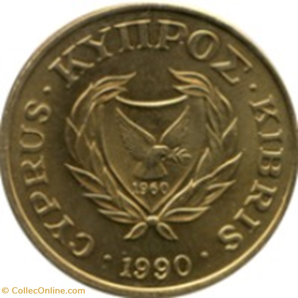20 cents type 1 armoiries Chypre 1989 monnaies monde 20 cents type 1 armoiries chypre 1989