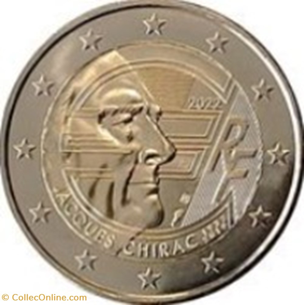 2 Euros-France 2022-Jacques Chirac monnaies 2 euros france 2022 jacques chirac