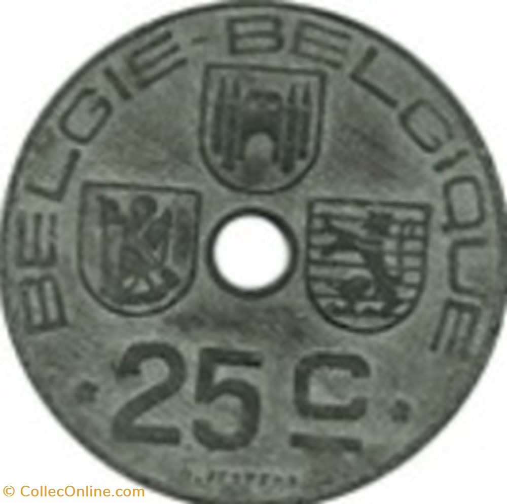25 Centimes Belgique 1942 monnaies monde 25 centimes belgique 1942