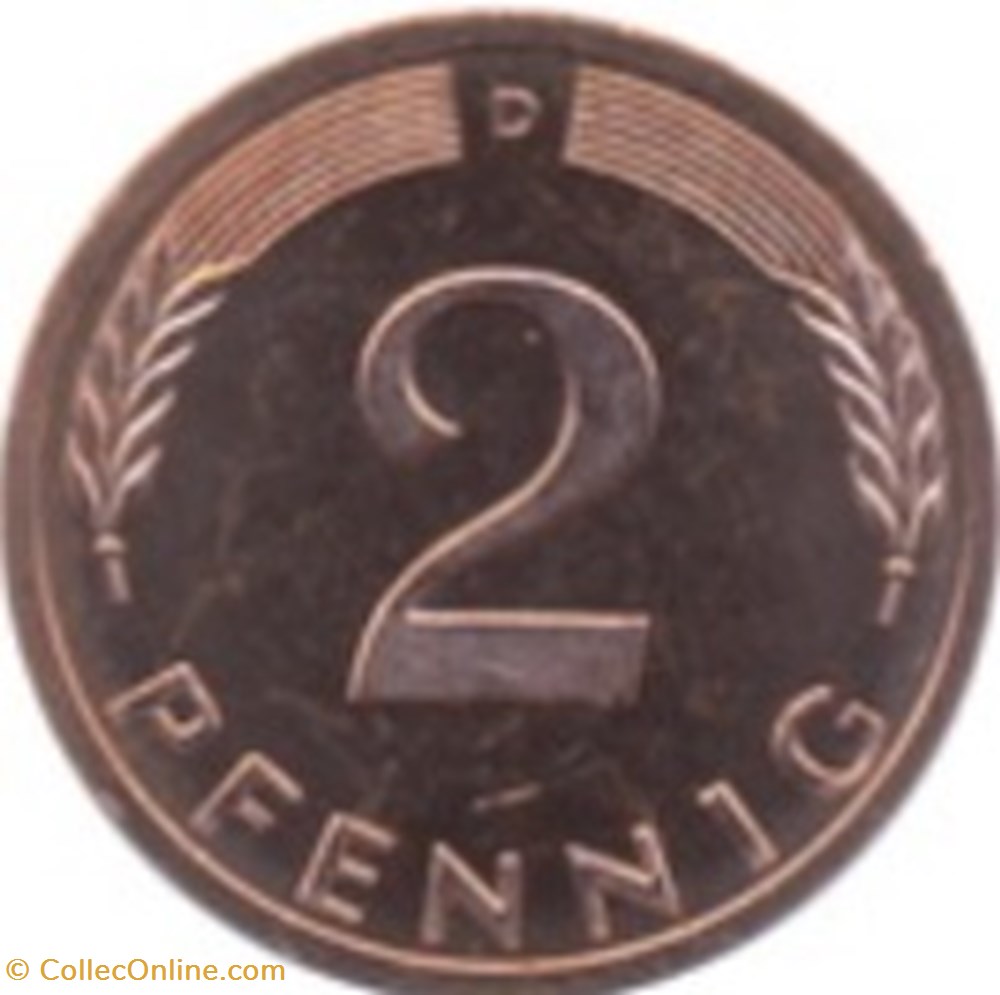 2 Pfennig Allemagne 1976 (D) monnaies monde 2 pfennig allemagne 1976 d