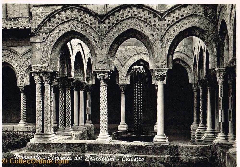 cartes postales italie monreale cloitre des benedictins