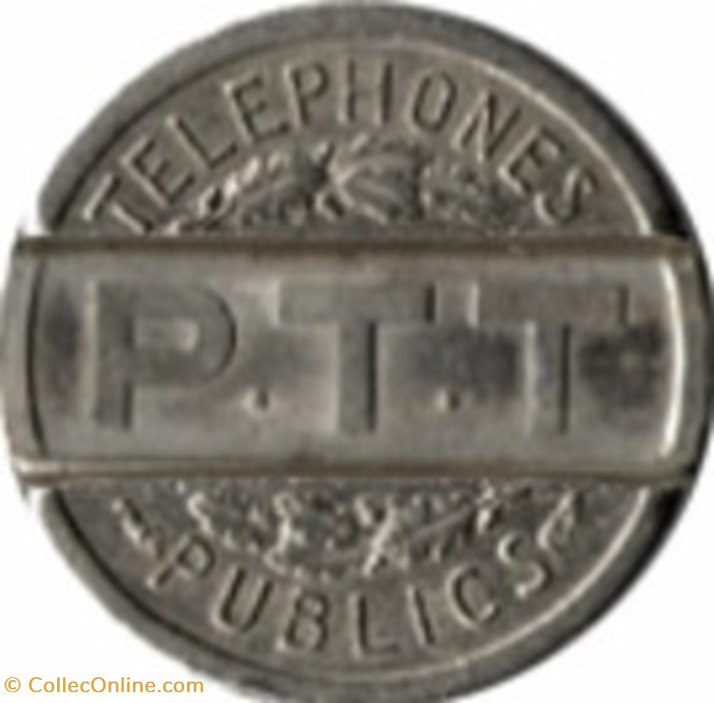 France-PTT-Jeton téléphone 1937 monnaies paranumismatique jetons poids france ptt jeton telephone 1937