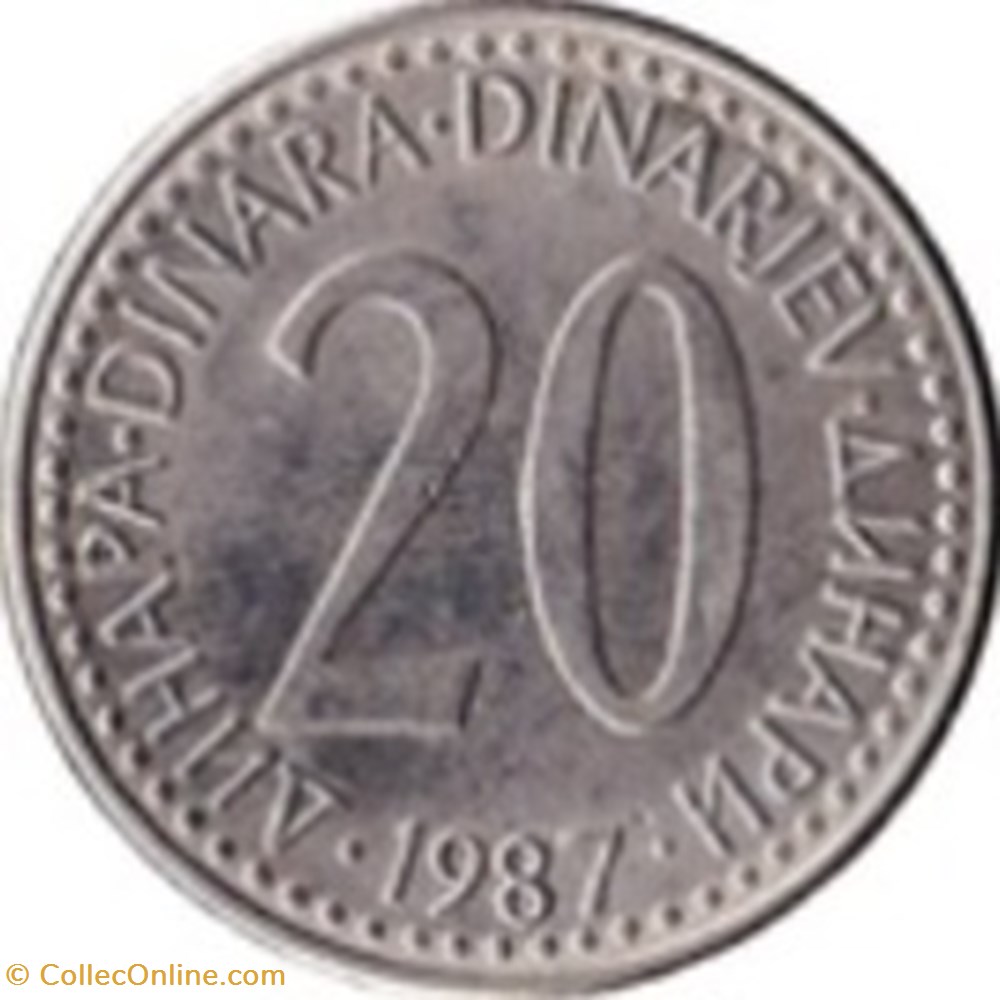 20 dinar Yougoslavie 1986 monnaies monde 20 dinar yougoslavie 1986