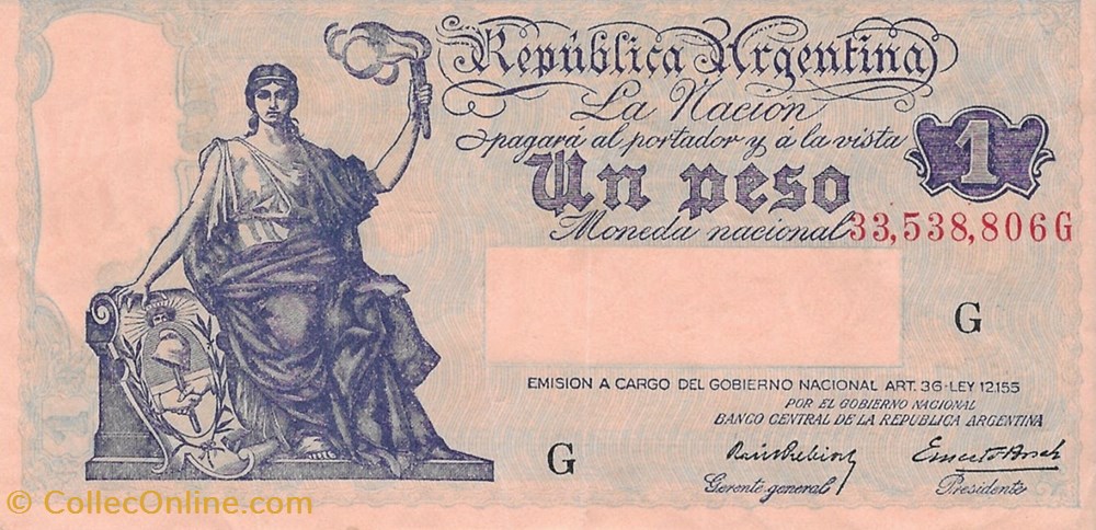 billets argentine 1 peso 27 03 1947