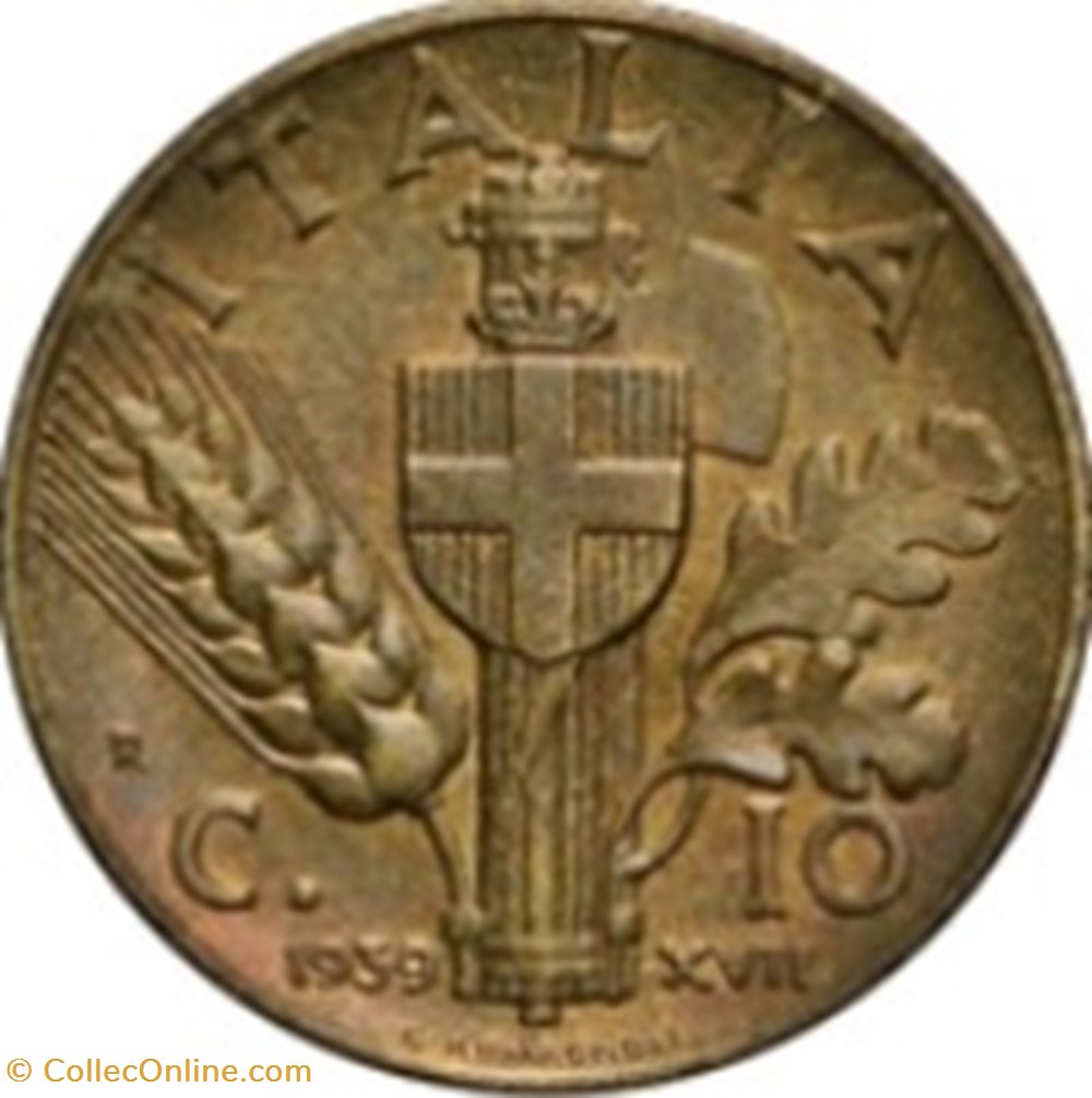 10 centesimi Victor-Emmanuel III Italie 1942 monnaies monde 10 centesimi victor emmanuel iii italie 1942