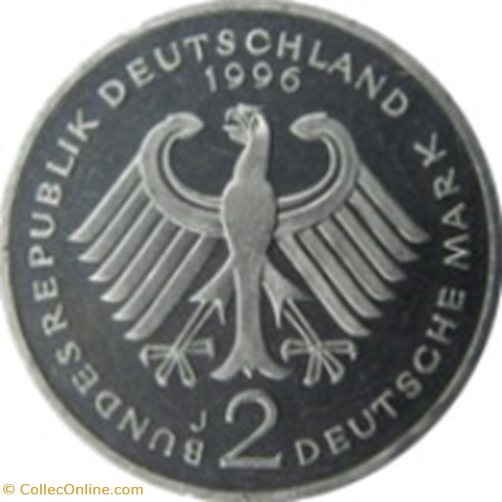 2 deutsche mark Ludwig Erhard Allemagne 1988 (G) monnaies monde 2 deutsche mark ludwig erhard allemagne 1988 g
