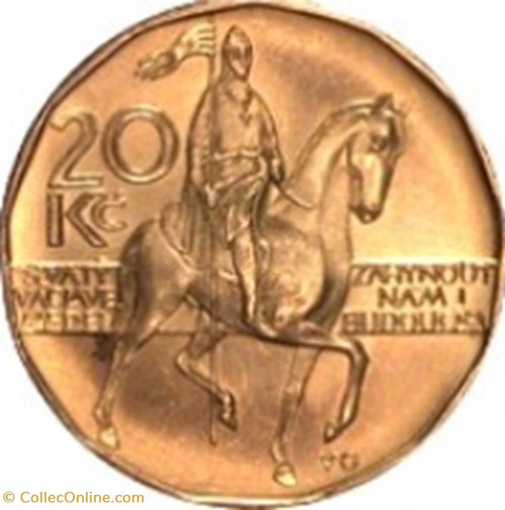 monnaies monde tchecoslovaquie 20 korun 1999 republique tcheque
