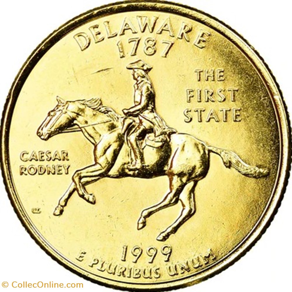 Etats Unis-¼ Dollar "Quarter Delaware" 1999 D monnaies monde etats unis dollar quarter delaware 1999 d
