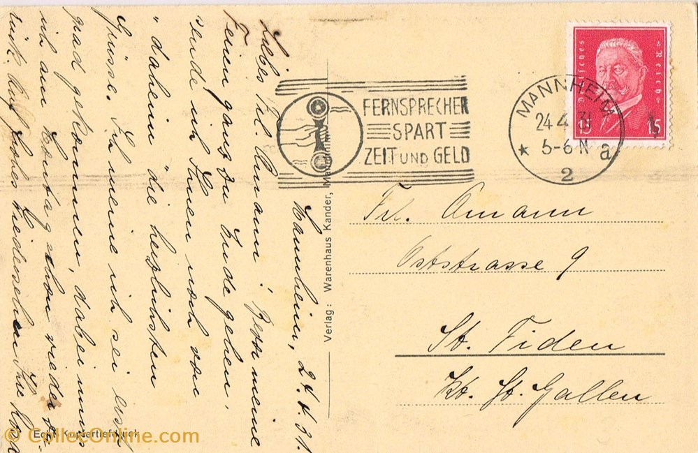 cartes postales allemagne mannheim