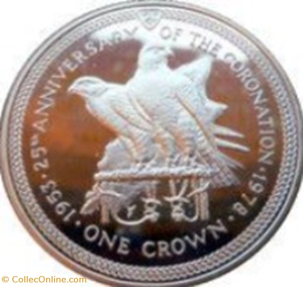 monnaies monde royaume uni 1 crown elizabeth ii 2e effigie couronnement angleterre 1978