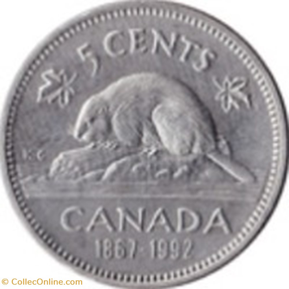 5 Cents Canada 1992 (Élisabeth II (125e anniversaire de la confédération du Canada) monnaies monde 5 cents canada 1992 elisabeth ii 125e anniversaire de la confederation du canada