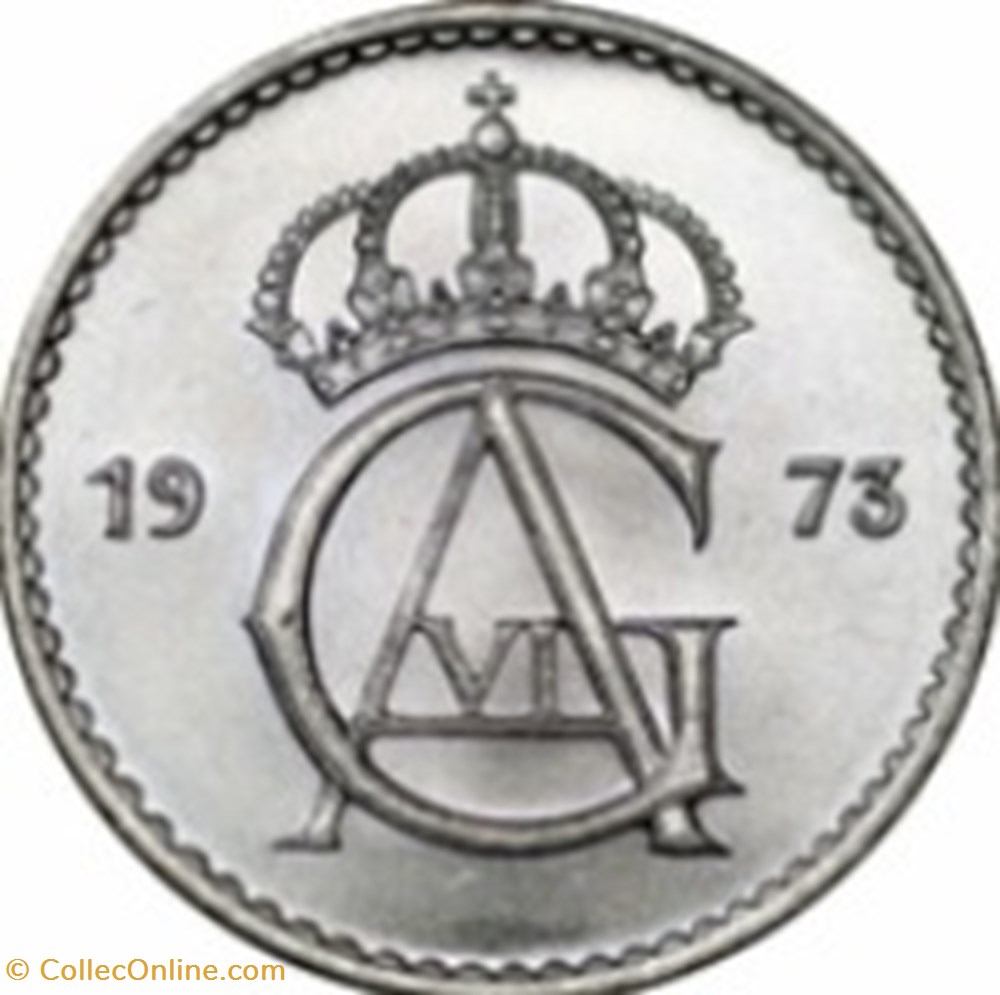 50 öre Gustaf VI Adolf Suède 1973 monnaies monde 50 ore gustaf vi adolf suede 1973