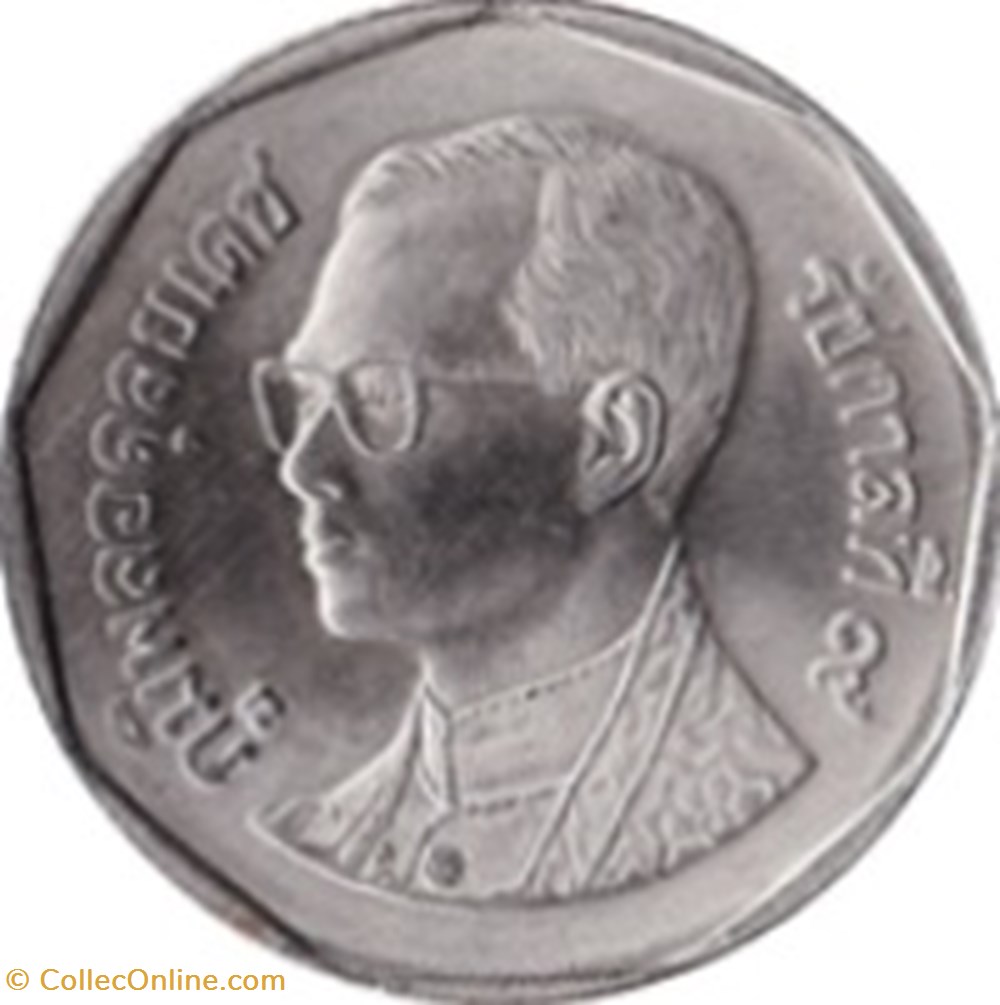 5 baht - Rama IX 3° effigie Thailande 1990 monnaies monde 5 baht rama ix 3 effigie thailande 1990