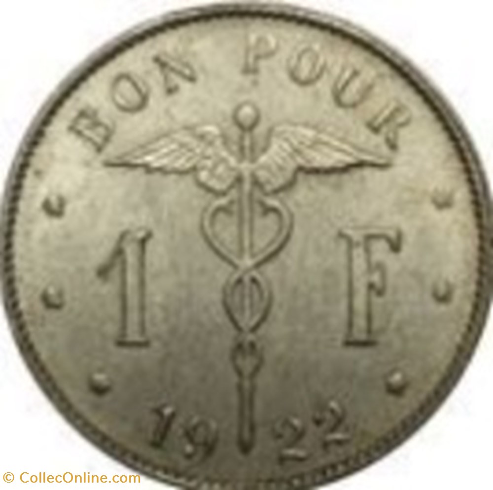 1 Franc (Bon pour) Belgique (Français) 1930 monnaies monde 1 franc bon pour belgique francais 1930
