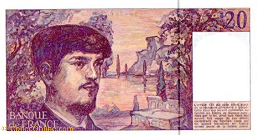 billets europe france 20 francs debussy type 1980