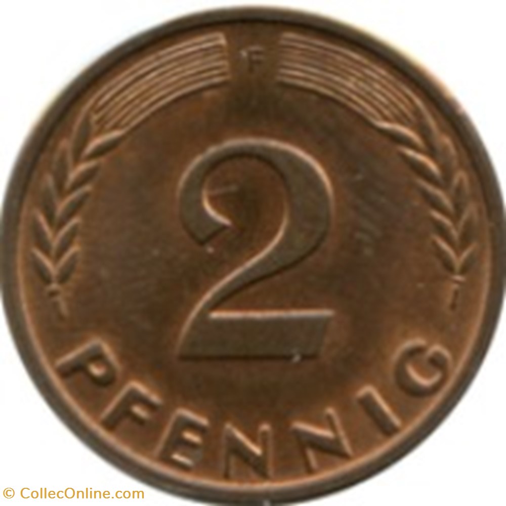 2 Pfennig Allemagne 1958 (F) monnaies monde 2 pfennig allemagne 1958 f