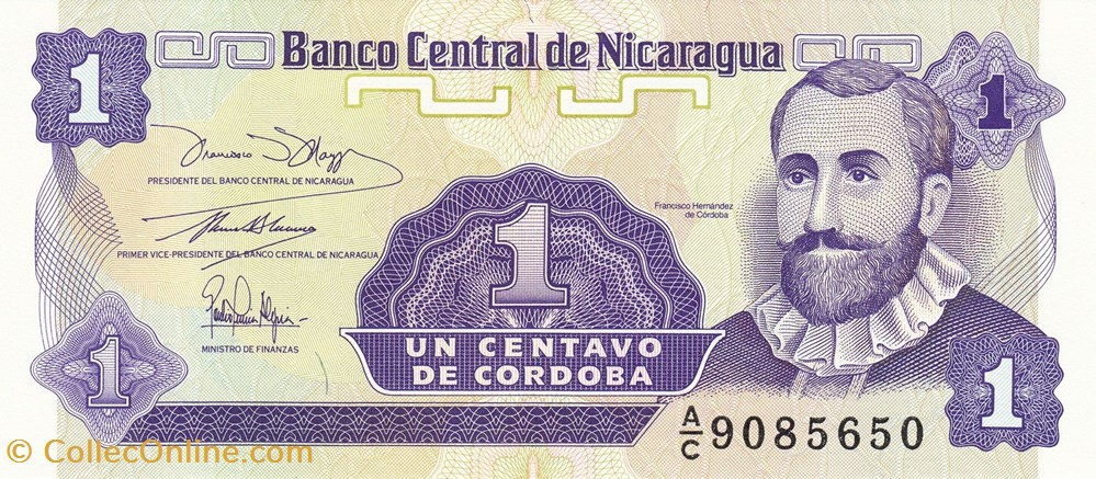 Nicaragua-1 centavo 1991 billets nicaragua 1 centavo 1991