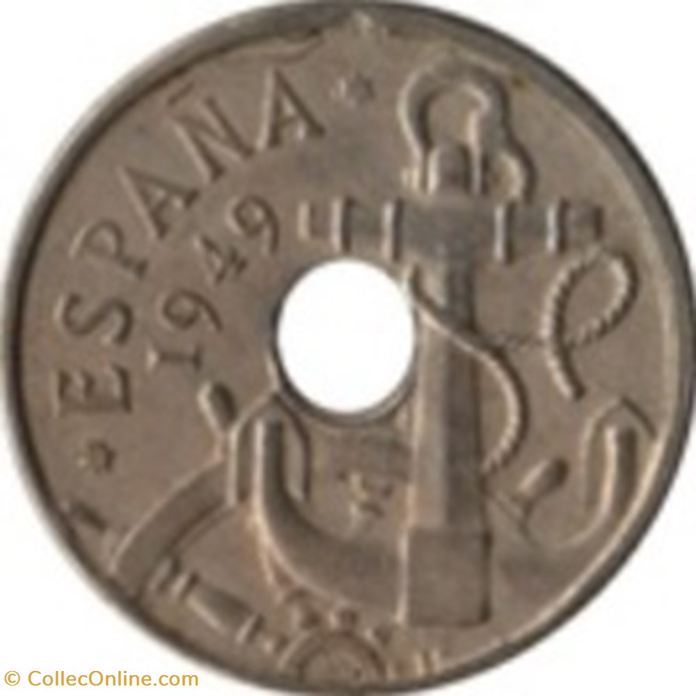 50 centimos Espagne 1949 (51) monnaies monde 50 centimos espagne 1949 51