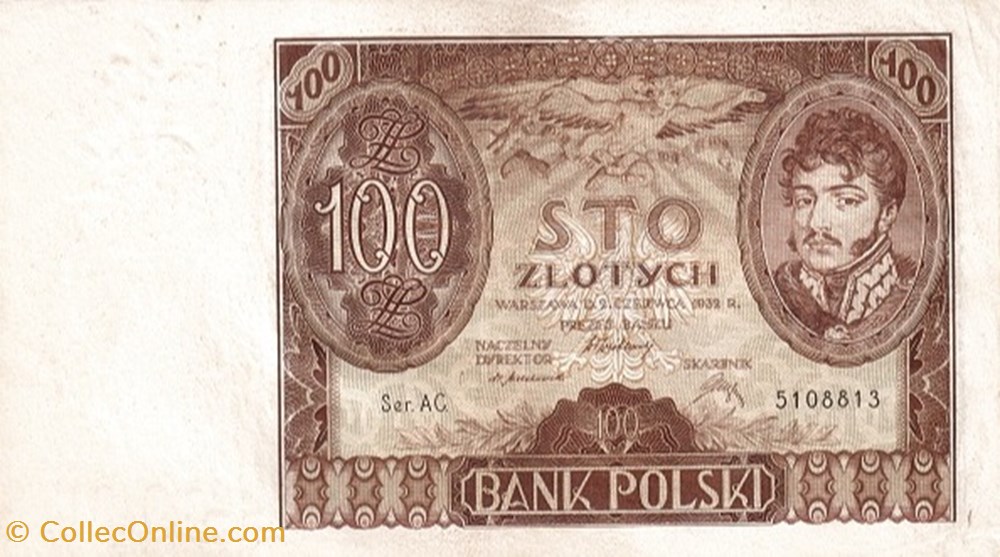 Pologne-100 Zloty-02-06-1932 billets pologne 100 zloty 02 06 1932