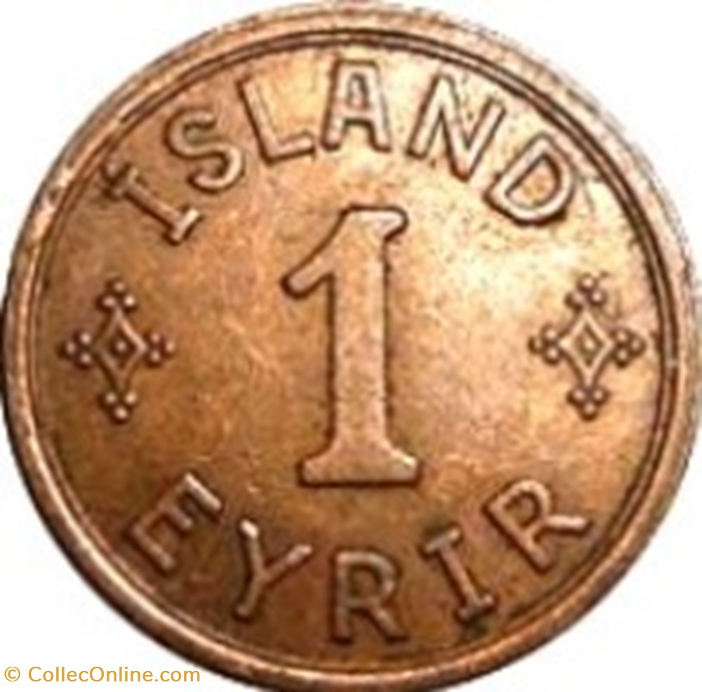 1 eyrir - Christian X Islande 1942 monnaies monde 1 eyrir christian x islande 1942