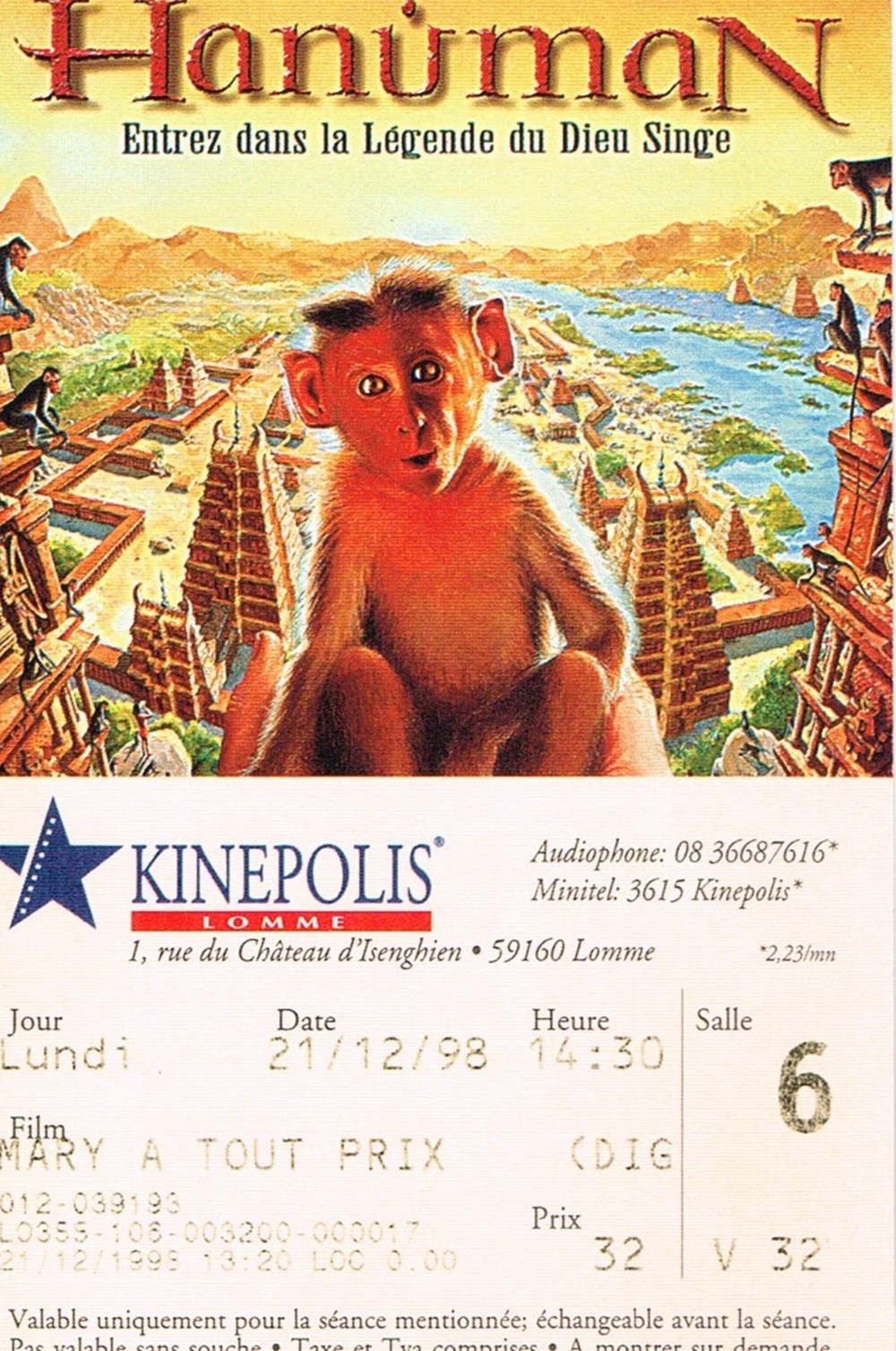 Hanuman documents anciens tickets d entree hanuman
