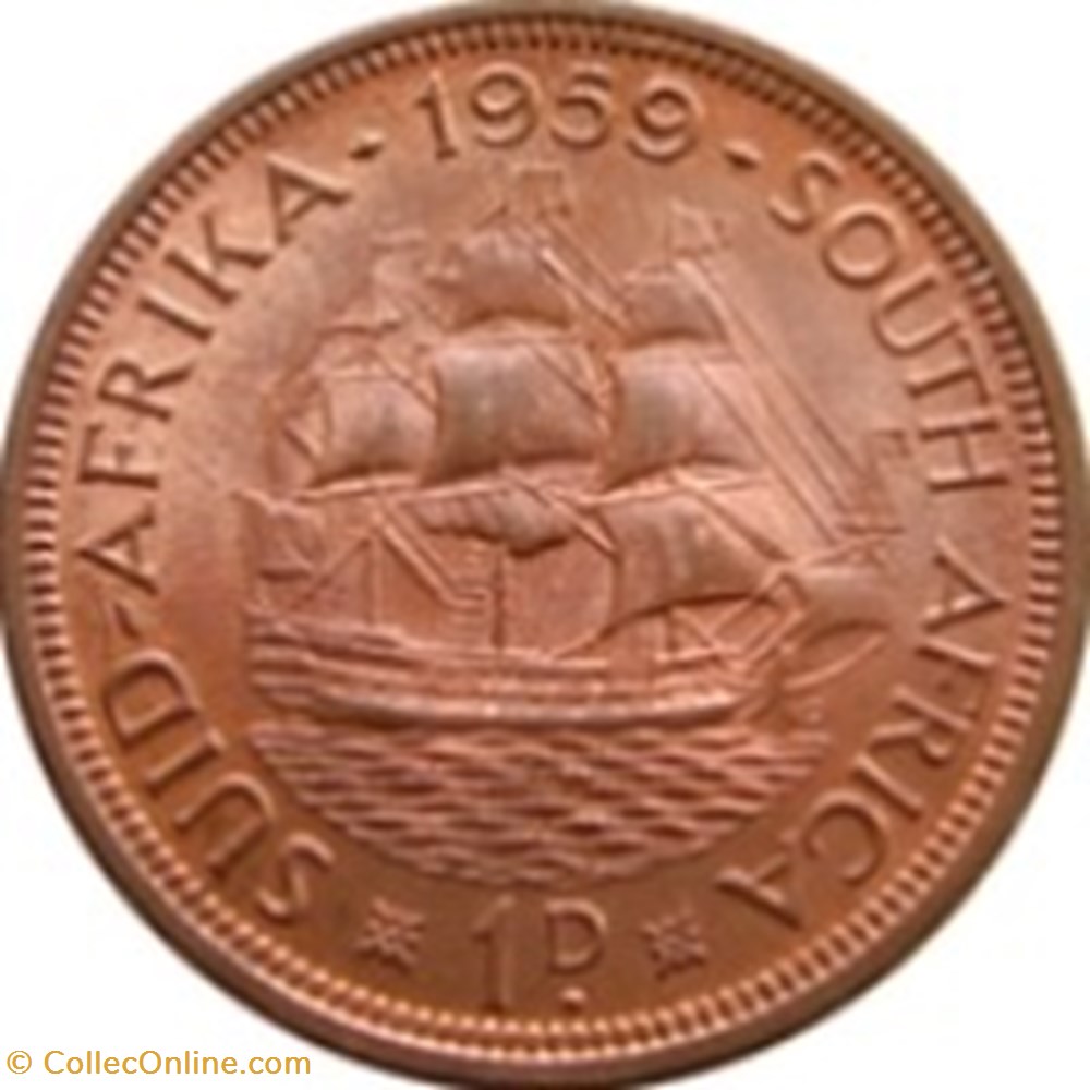 1 penny - Elizabeth II 1re effigie Afrique du Sud 1956 monnaies monde 1 penny elizabeth ii 1re effigie afrique du sud 1956