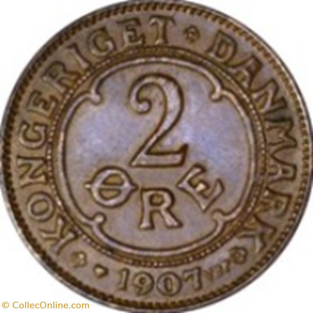 2 øre - Frédéric VIII Danemark 1909 monnaies monde 2 re frederic viii danemark 1909
