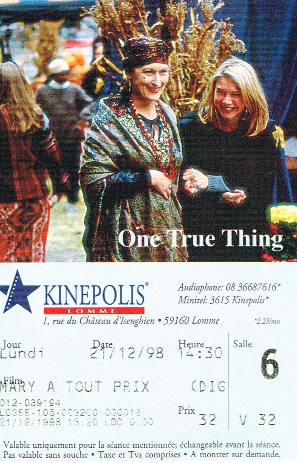 One true thing documents anciens tickets d entree one true thing