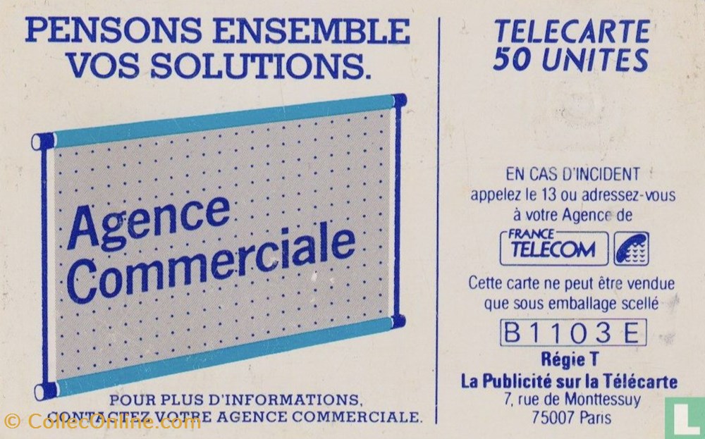 France- 600 Agences partout en France- Gemplus 01.1 (1988) divers telecartes cartes telephoniques france 600 agences partout en france gemplus 01 1 1988