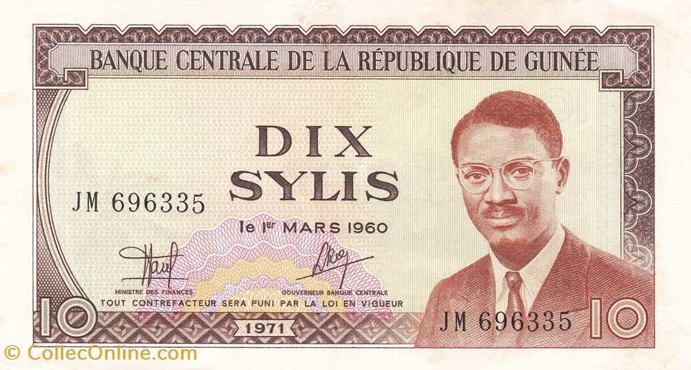 Guinée-10 Sylis-01-03-1980 billets guinee 10 sylis 01 03 1980