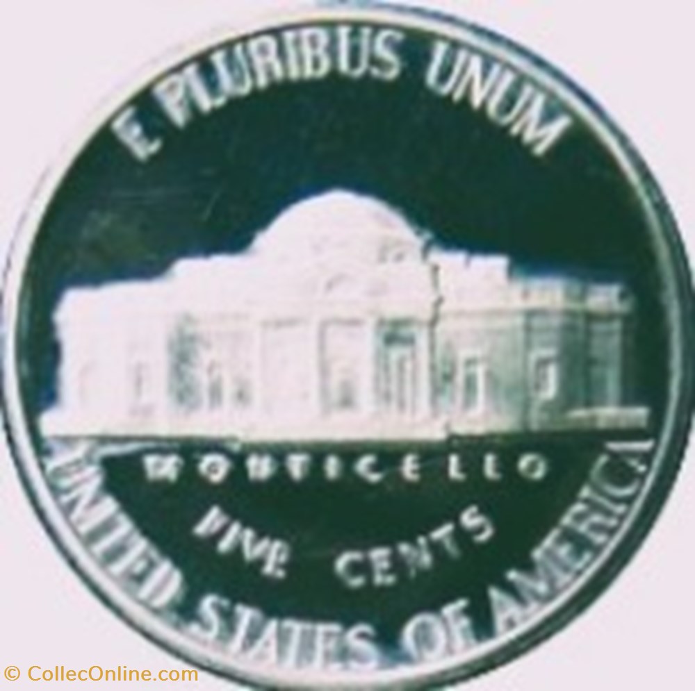 monnaies monde 5 cents jefferson nickel 1er portrait etats unis 1998 p