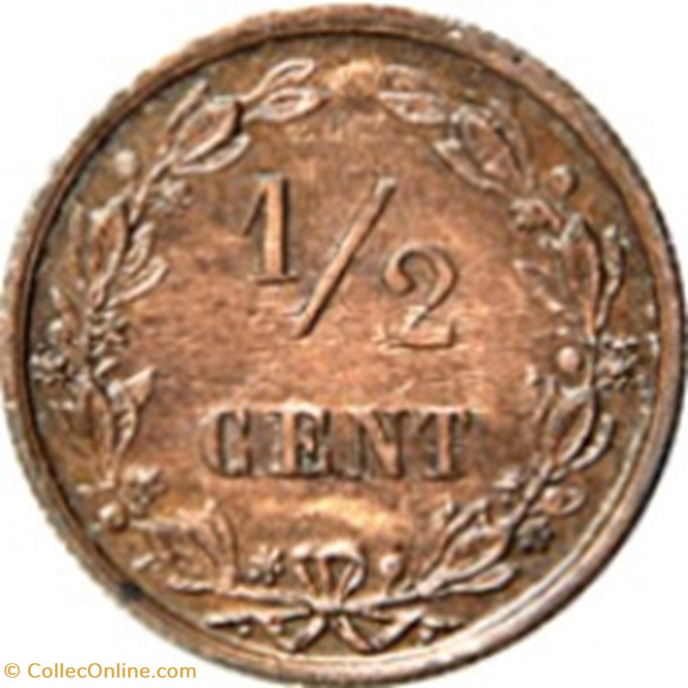 ½ cent Pays-Bas 1901 monnaies monde cent pays bas 1901