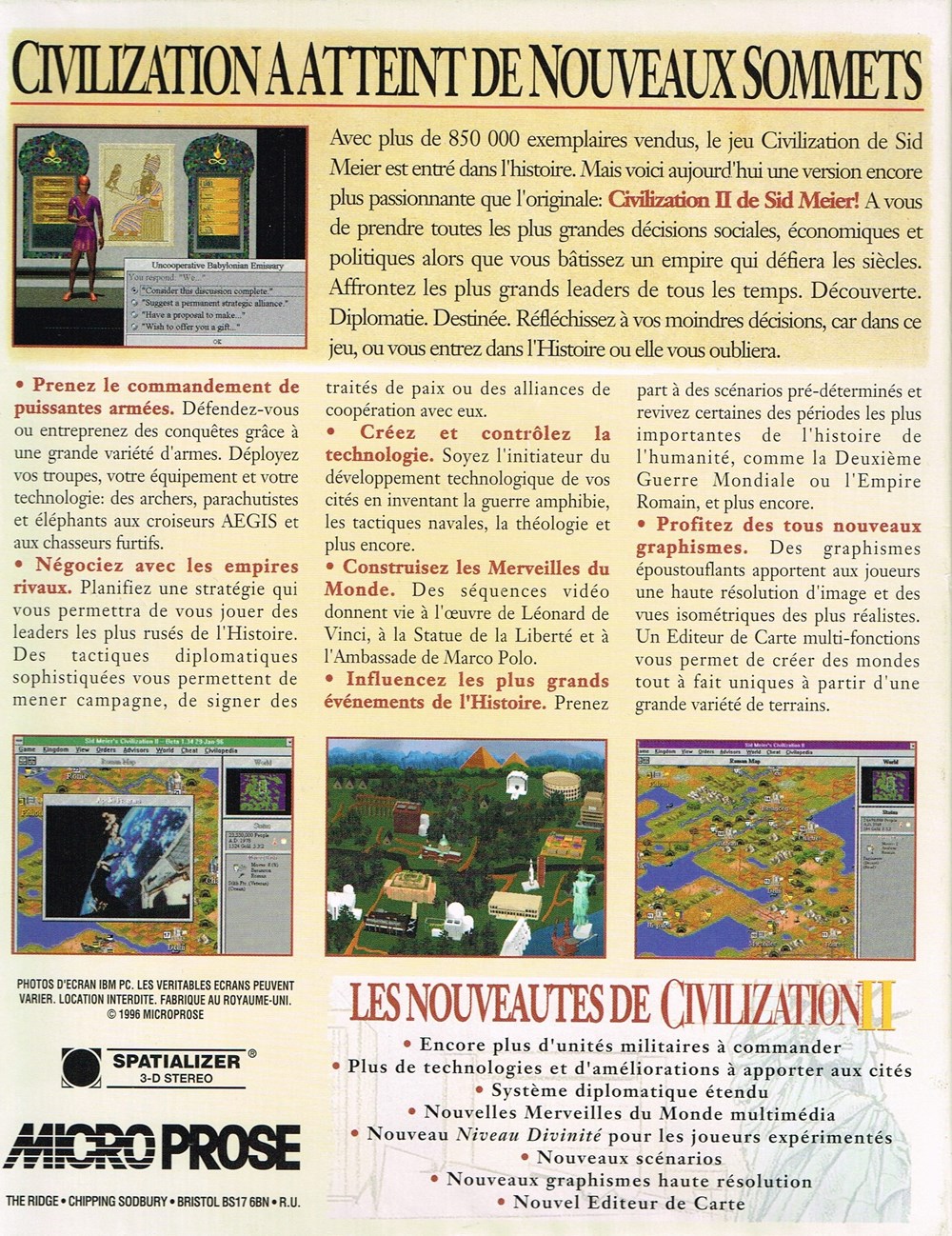 jeux videos consoles civilisation ii