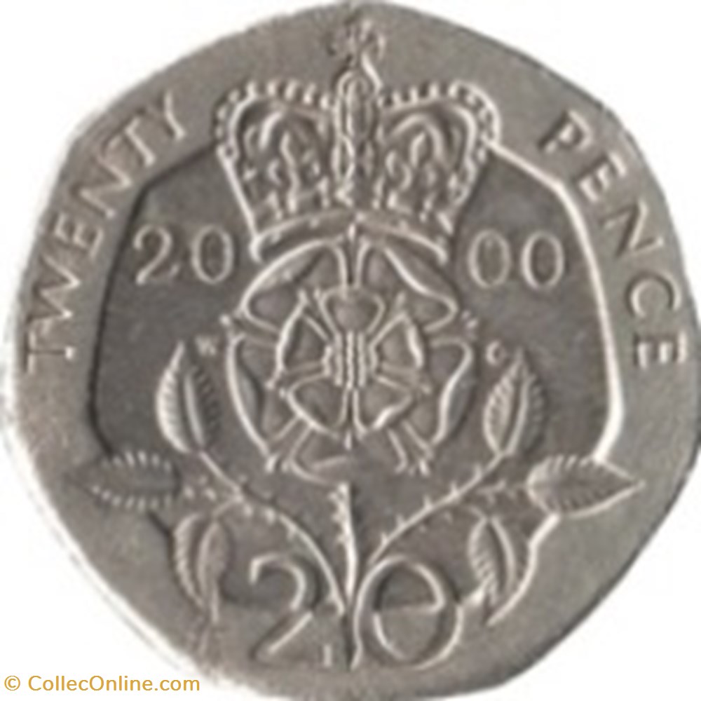 monnaies monde royaume uni 20 pence elizabeth ii 4e effigie type rose 1998 angleterre