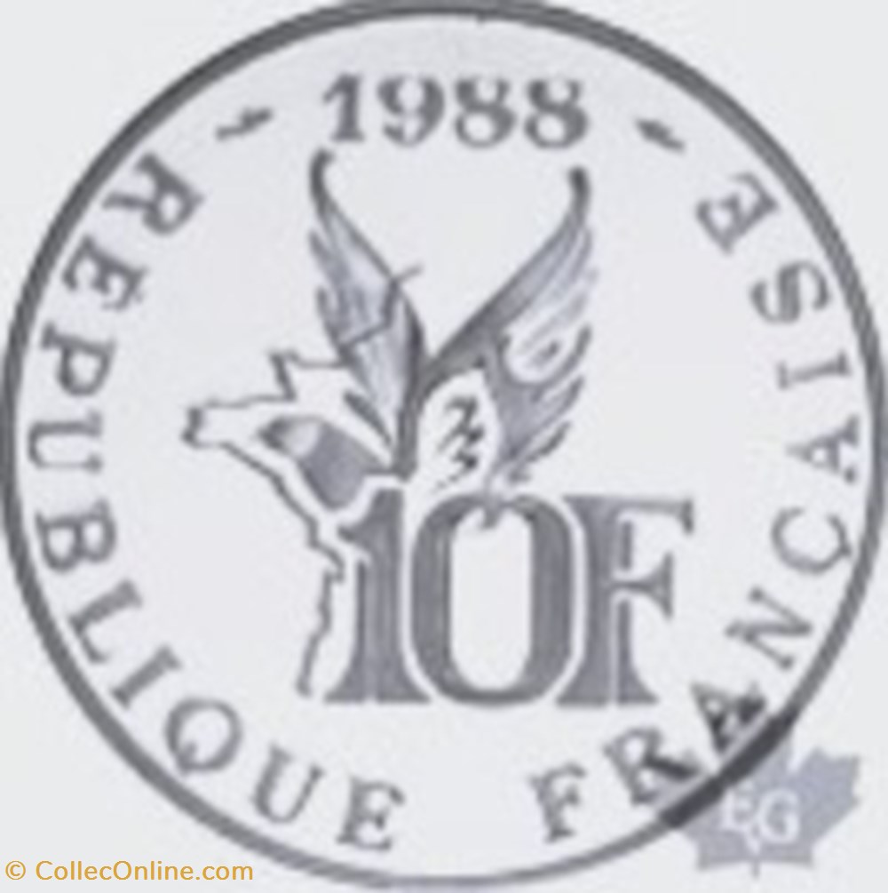 monnaies 10 francs roland garros 1988