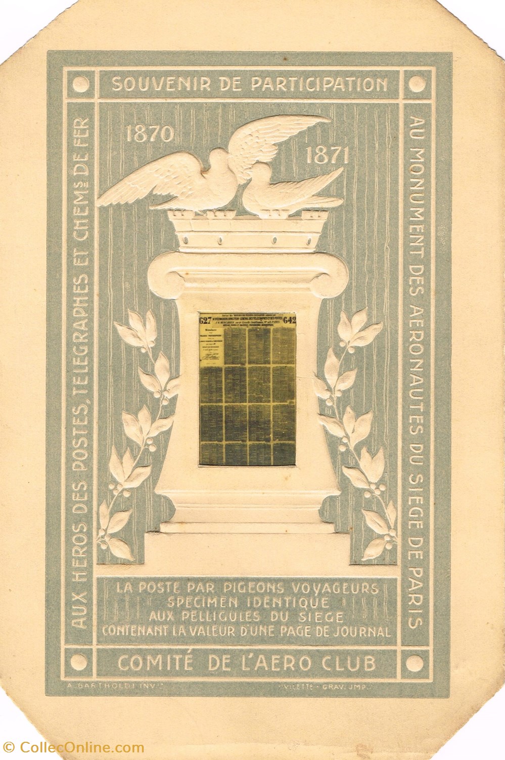 France-Souvenir de Participation pigeons voyageurs documents anciens autres france souvenir de participation pigeons voyageurs