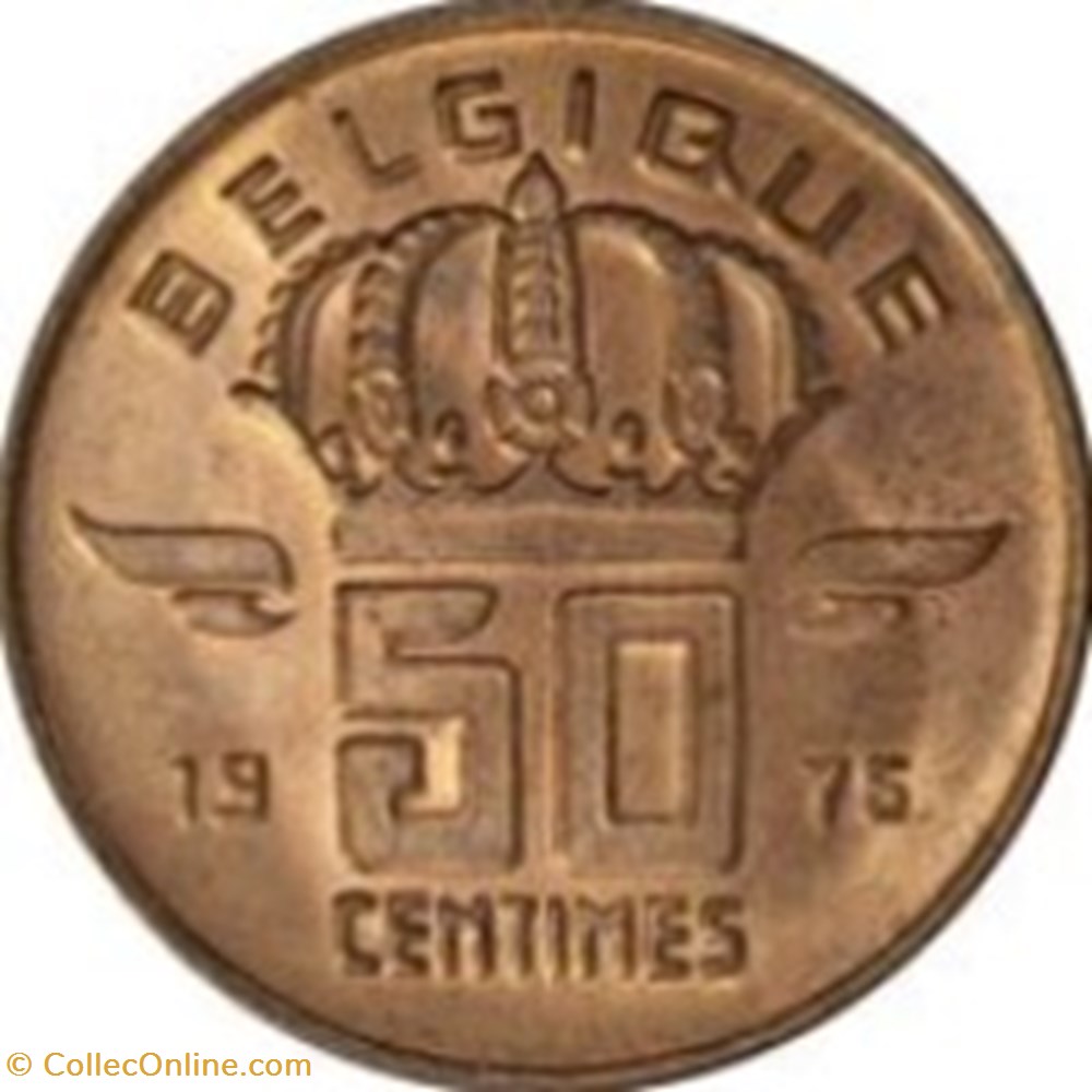monnaies monde 50 centimes mineur belgique 1955