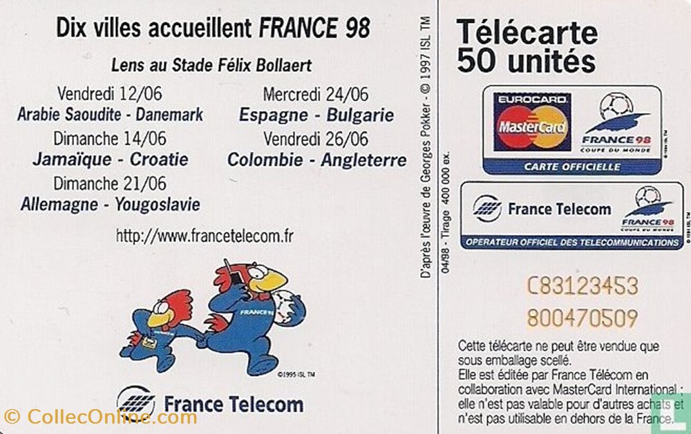 divers telecartes cartes telephoniques france lens schlumberger 07 1 1992