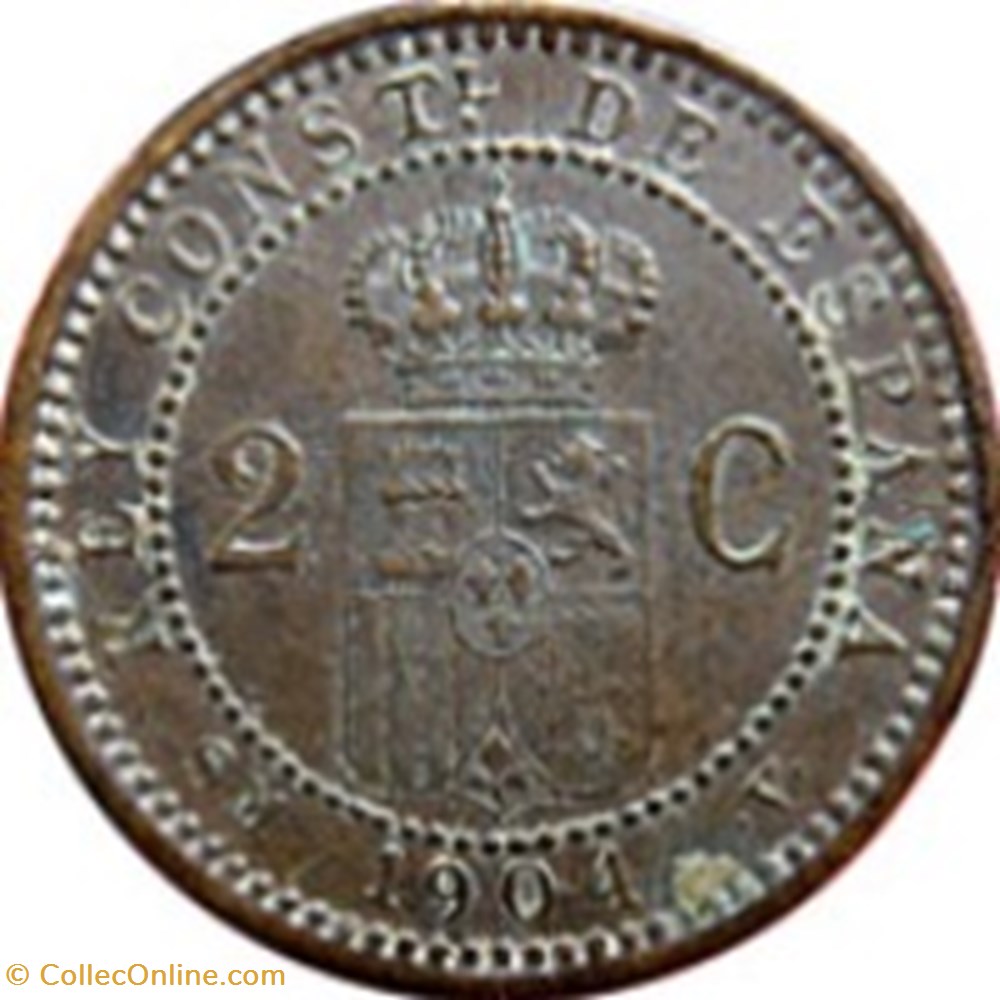 2 centimos Alphonse XIII cadet 1905 Espagne monnaies monde 2 centimos alphonse xiii cadet 1905 espagne