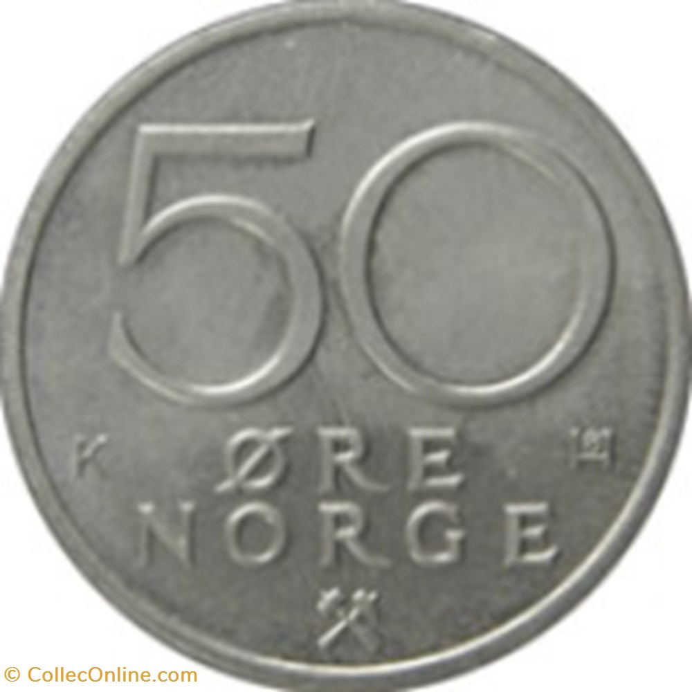 50 øre - Olav V Norvège 1974 monnaies monde 50 re olav v norvege 1974