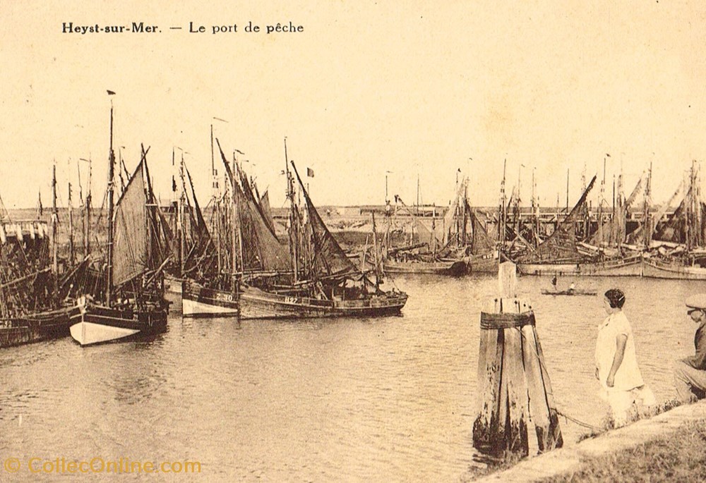 cartes postales belgique heyst sur mer le port de peche