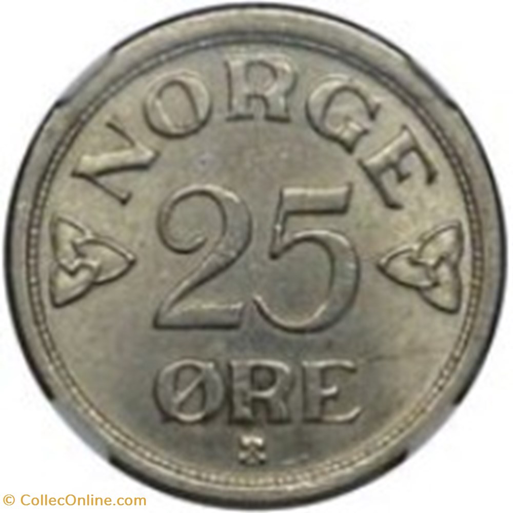 25 øre - Haakon VII Norvège 1956 monnaies monde 25 re haakon vii norvege 1956