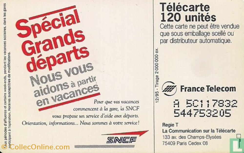 divers telecartes cartes telephoniques france sncf solaique 03 1990