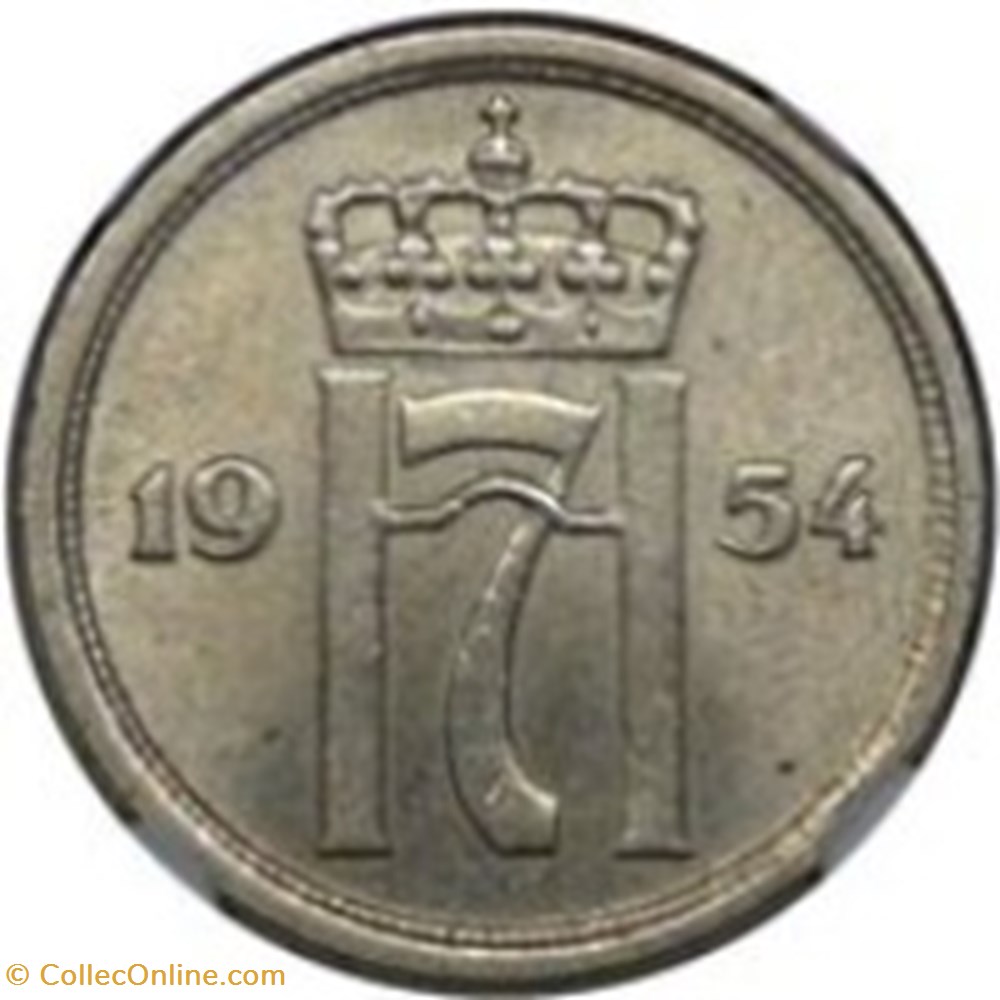 25 øre - Haakon VII Norvège 1956 monnaies monde 25 re haakon vii norvege 1956