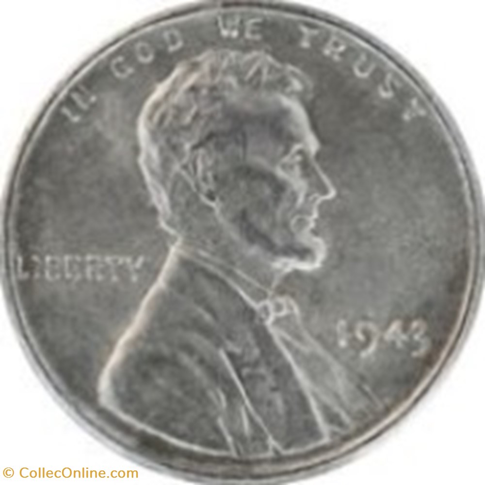1 cent "Steel Penny" Etats Unis 1943 monnaies monde 1 cent steel penny etats unis 1943