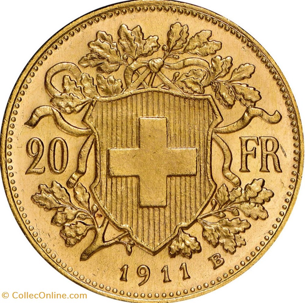 Suisse-20 Francs Helvetia 1927 B monnaies monde suisse 20 francs helvetia 1927 b