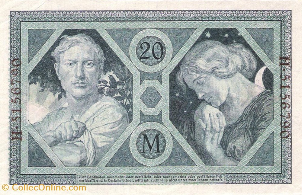 Allemagne-20 Mark-04-11-1915 billets allemagne 20 mark 04 11 1915