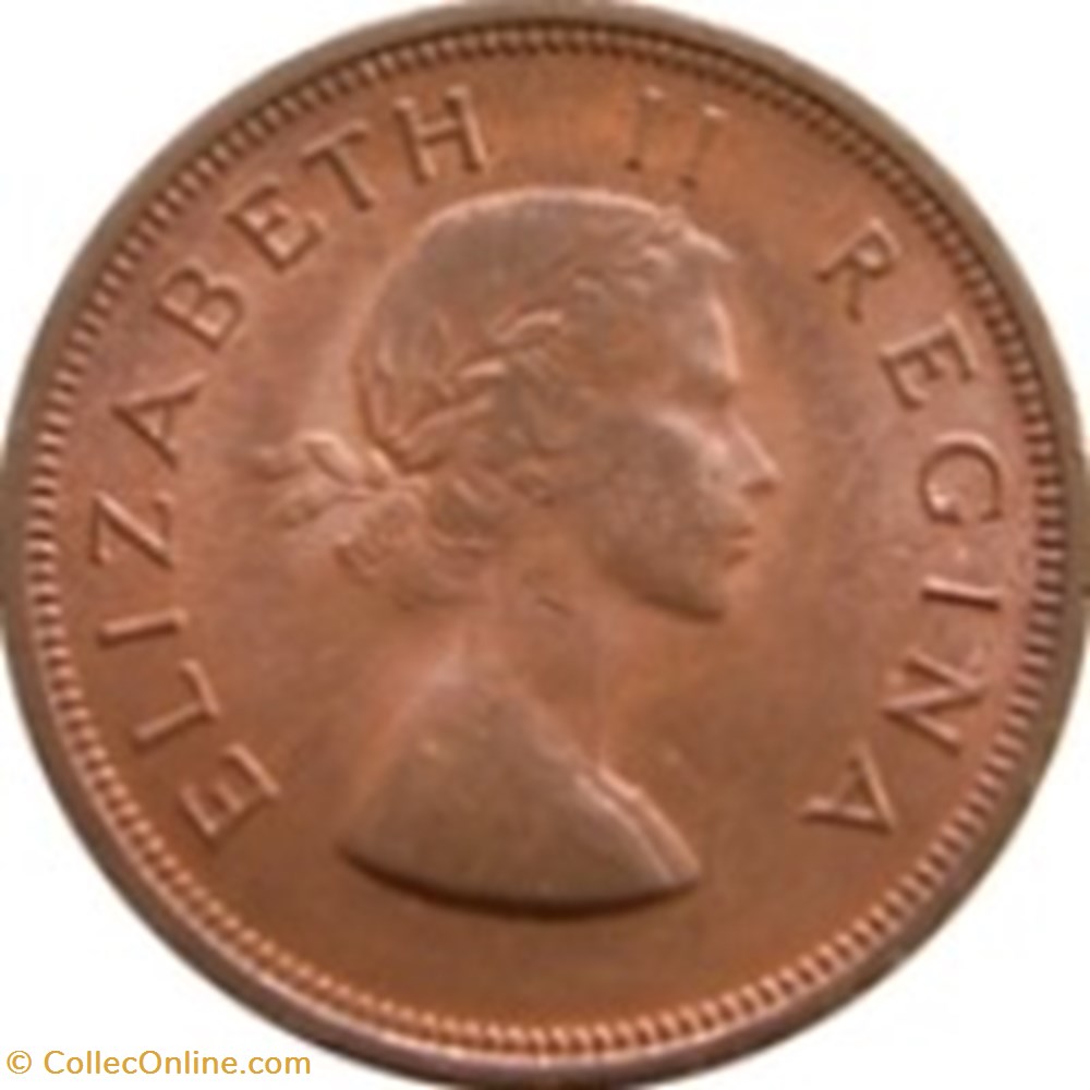 1 penny - Elizabeth II 1re effigie Afrique du Sud 1956 monnaies monde 1 penny elizabeth ii 1re effigie afrique du sud 1956