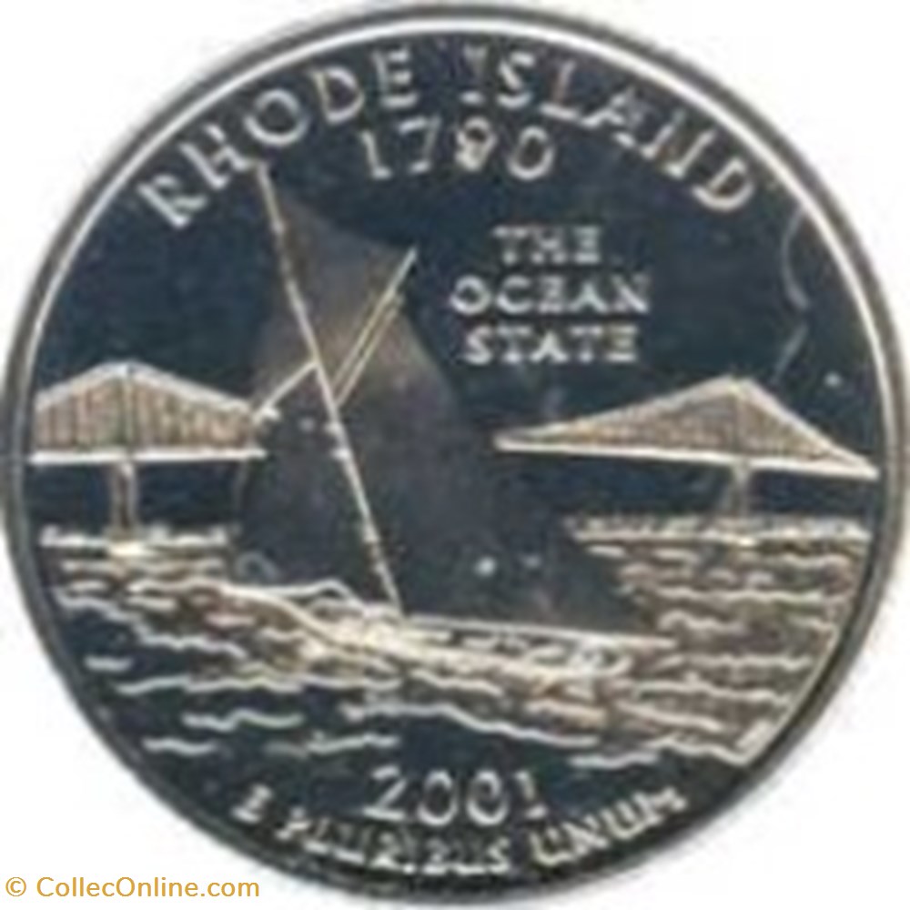 Etats Unis-¼ Dollar "Quarter Rhode Island" 2001 P monnaies monde etats unis dollar quarter rhode island 2001 p