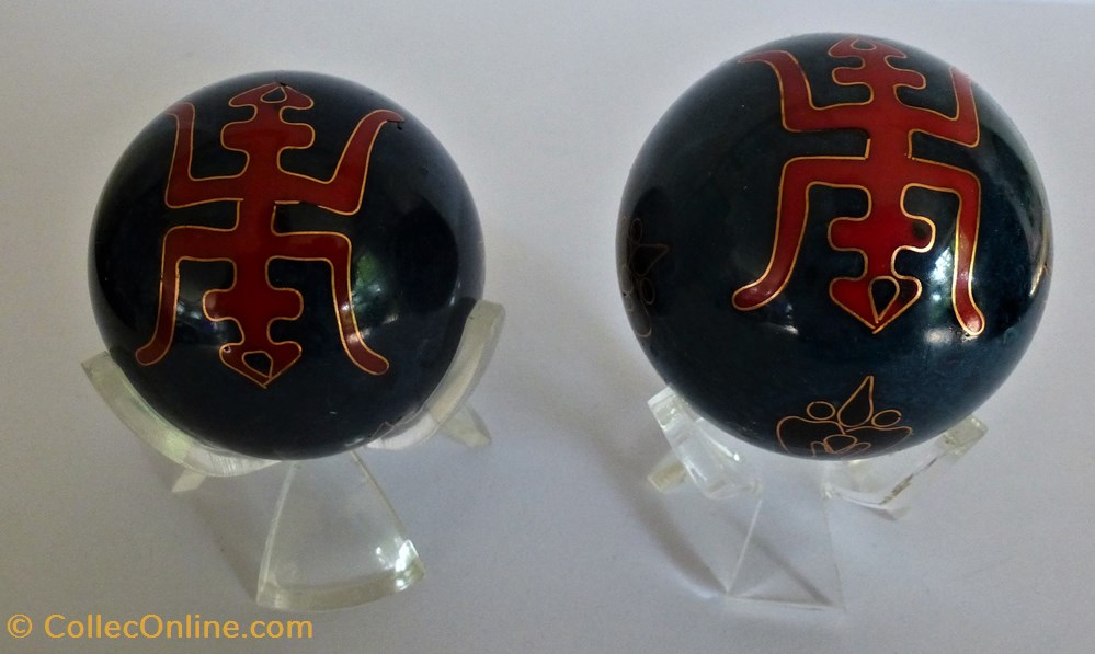 10-Boule Yin-Yang art antiquites 10 boule yin yang